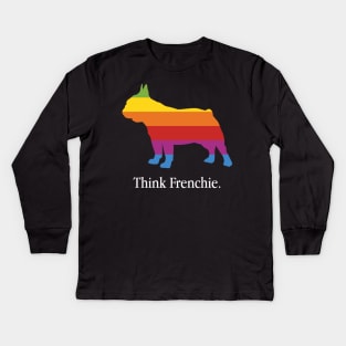 Think Frenchie French Bulldog - Dog Lover Dogs Kids Long Sleeve T-Shirt